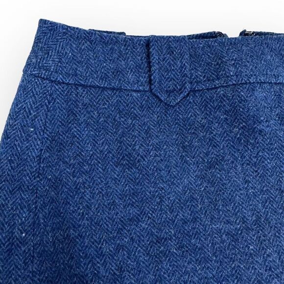 Talbots Herringbone Shetland Wool Blue Skirt size 6P - Picture 5 of 8